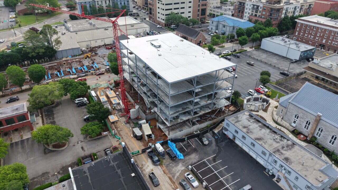 Steel-framed Lewter District office nearing dry-in milestone