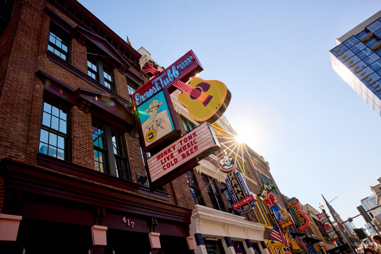 Historic Ernest Tubb Record Shop exterior on Broadway in Nashville
