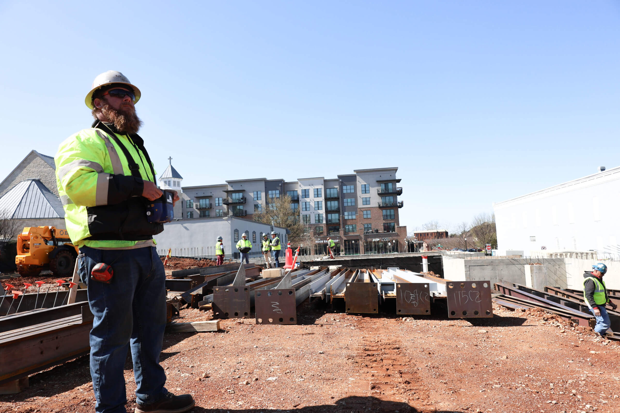 RNGD steel team coordinating just-in-time delivery of structural steel