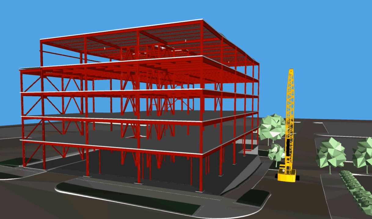 3D BIM model of Lewter District structural steel system