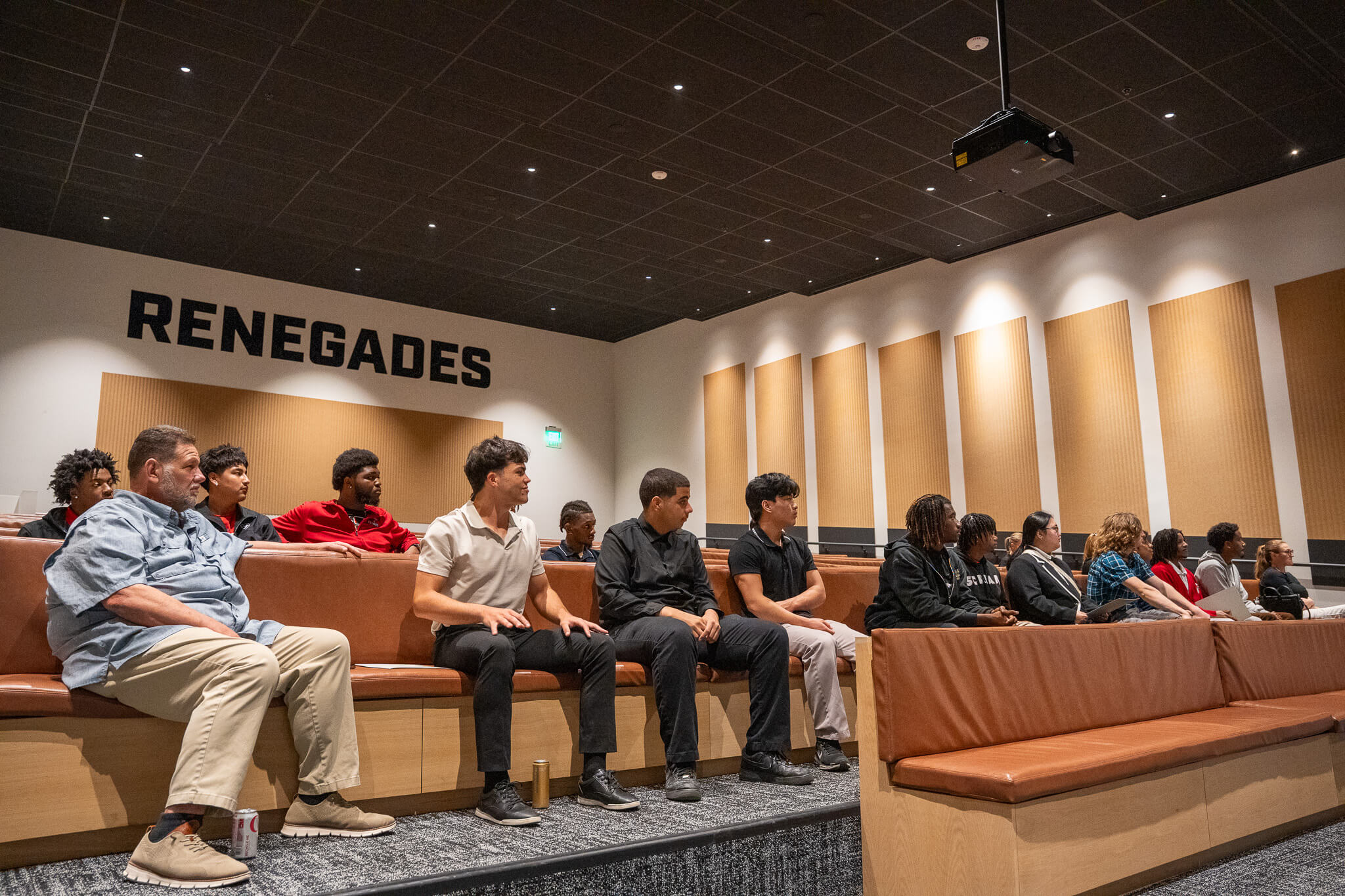 Students sit inside RNGD’s auditorium during a workforce development and career exploration event.