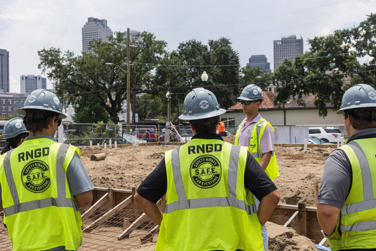 RNGD team members reviewing construction progress at Winn-Dixie Phase II jobsite